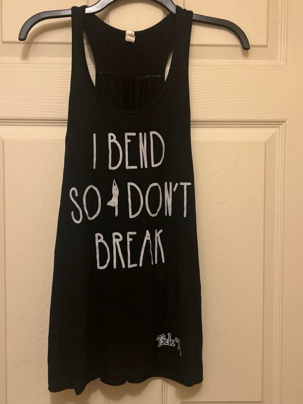 Black Graphic Yoga Tank - "I Bend So I Don't Break"